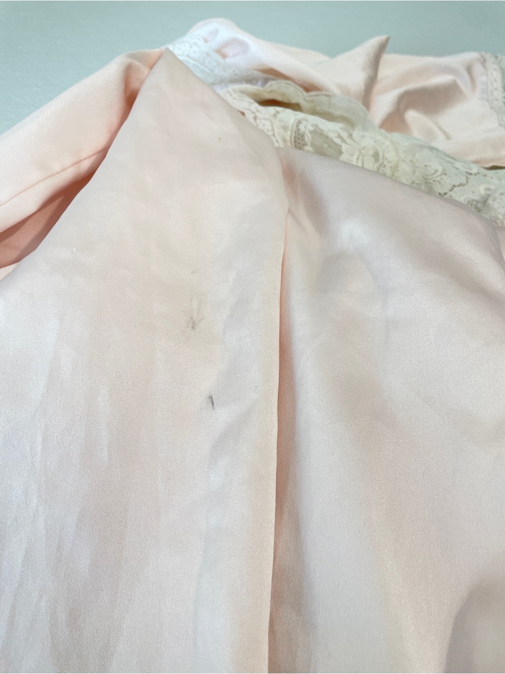 Vintage Christian Dior Polyester Cotton Lace Trim Long Nightgown, Size L - Picture 12 of 12